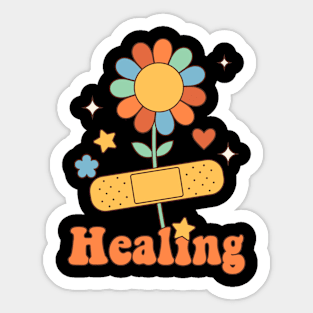 Healing retro vintage 70s style Sticker